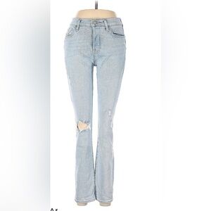 7 For All Mankind Josefina Luxe Vintage Bootcut Jeans 25 Heart Star Print